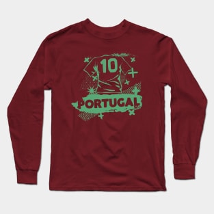 Vintage Portuguese Football // Retro Grunge Portugal Soccer Long Sleeve T-Shirt